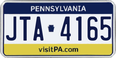 PA license plate JTA4165