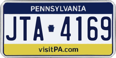 PA license plate JTA4169