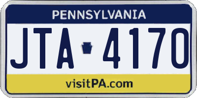 PA license plate JTA4170