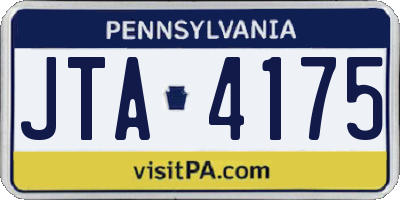 PA license plate JTA4175