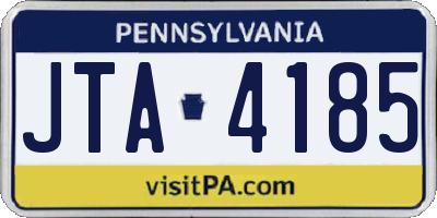 PA license plate JTA4185