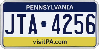 PA license plate JTA4256