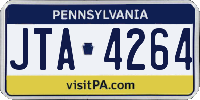 PA license plate JTA4264