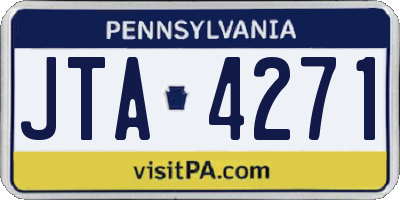 PA license plate JTA4271