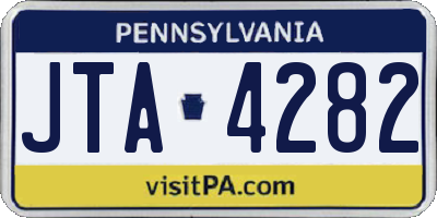 PA license plate JTA4282