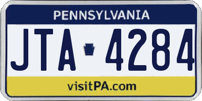 PA license plate JTA4284