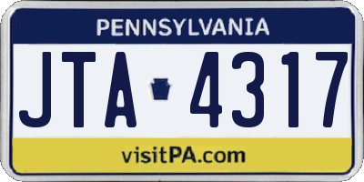 PA license plate JTA4317
