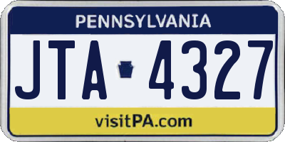 PA license plate JTA4327