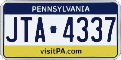 PA license plate JTA4337