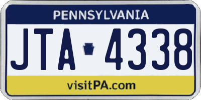 PA license plate JTA4338