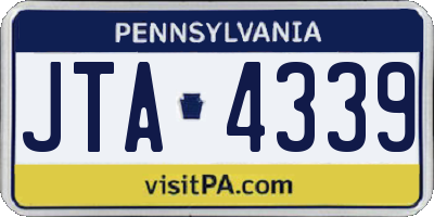 PA license plate JTA4339