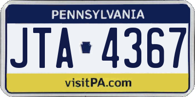 PA license plate JTA4367