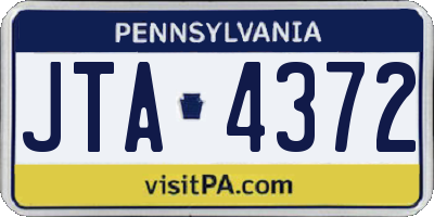PA license plate JTA4372