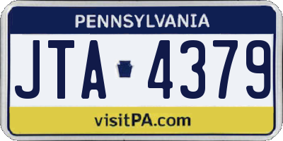 PA license plate JTA4379