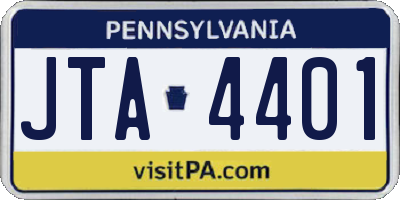 PA license plate JTA4401