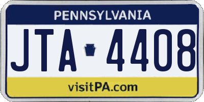 PA license plate JTA4408