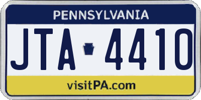 PA license plate JTA4410