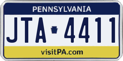 PA license plate JTA4411