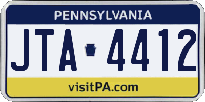 PA license plate JTA4412