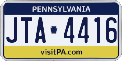 PA license plate JTA4416