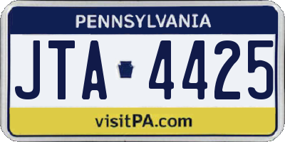 PA license plate JTA4425