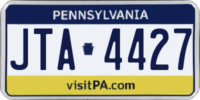 PA license plate JTA4427