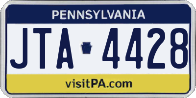 PA license plate JTA4428