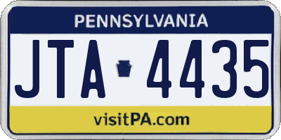 PA license plate JTA4435