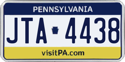 PA license plate JTA4438
