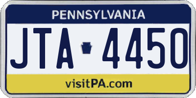 PA license plate JTA4450
