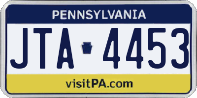 PA license plate JTA4453