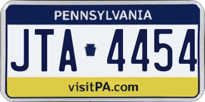 PA license plate JTA4454