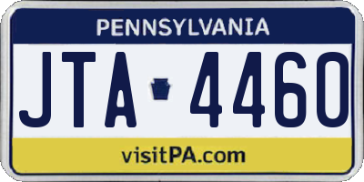 PA license plate JTA4460