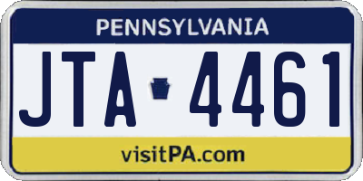 PA license plate JTA4461