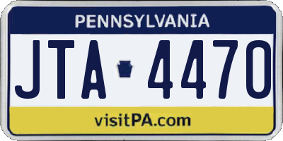 PA license plate JTA4470
