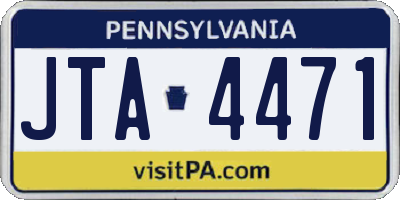 PA license plate JTA4471