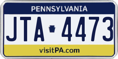 PA license plate JTA4473