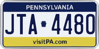 PA license plate JTA4480