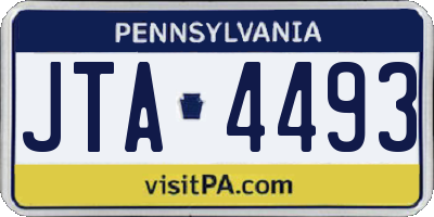 PA license plate JTA4493