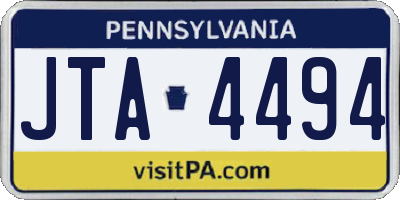 PA license plate JTA4494