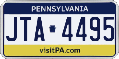 PA license plate JTA4495