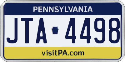 PA license plate JTA4498