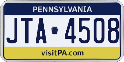 PA license plate JTA4508
