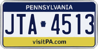 PA license plate JTA4513