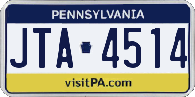 PA license plate JTA4514