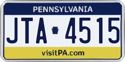 PA license plate JTA4515