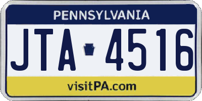 PA license plate JTA4516