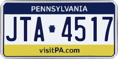 PA license plate JTA4517