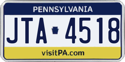 PA license plate JTA4518