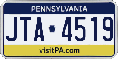 PA license plate JTA4519